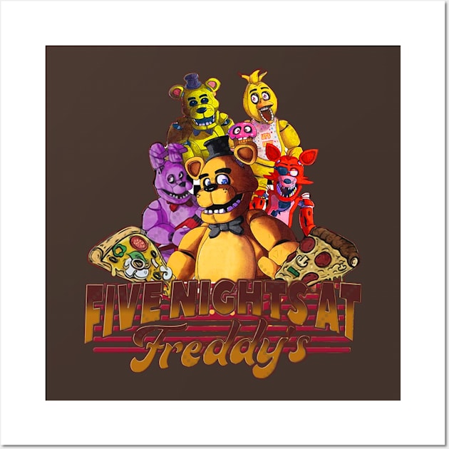 Five Nights At Freddys Pizza Bar Wall Art by rasniwidia